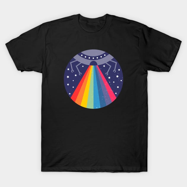 Alien Abduction Rainbow T-Shirt by Tamara Lance